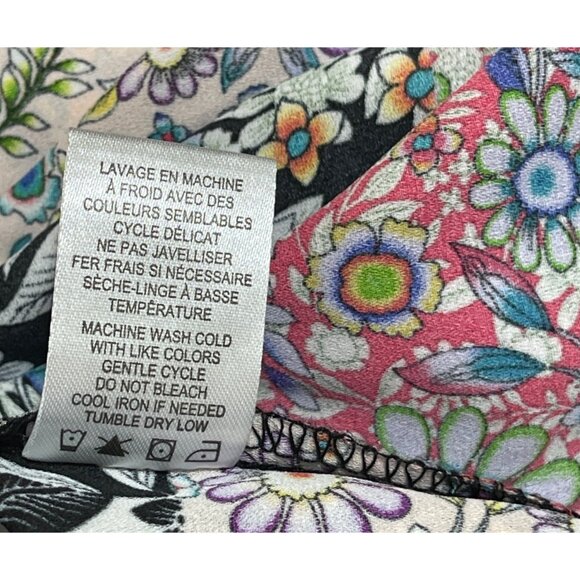 Jones NY Floral Patchwork Blouse Top Size 1X Button Front Collar Multi-Color - Picture 9 of 9
